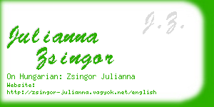 julianna zsingor business card